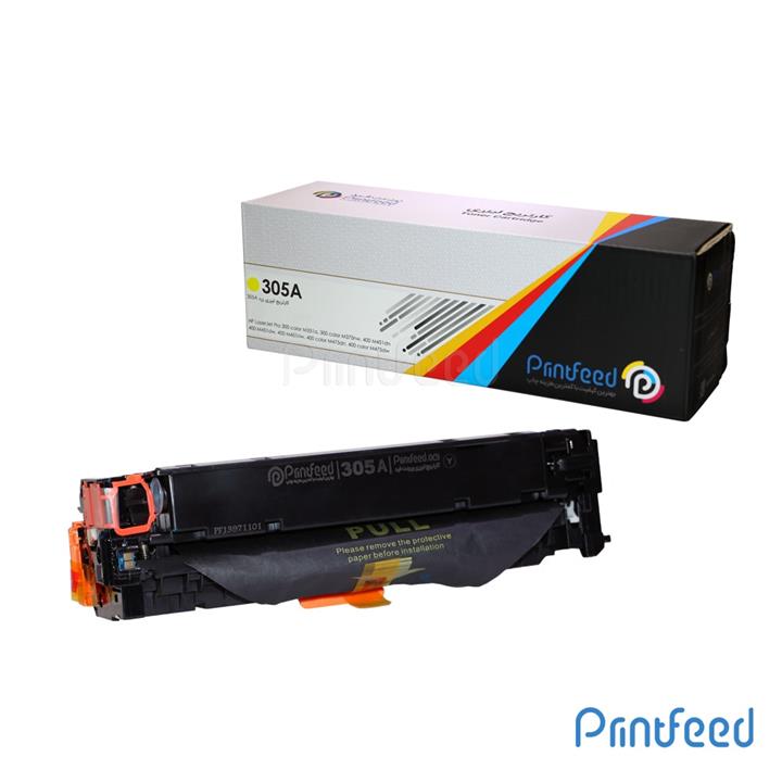 کارتریج لیزری زرد مدل 305a طرح فابریک پرینت فید printfeed